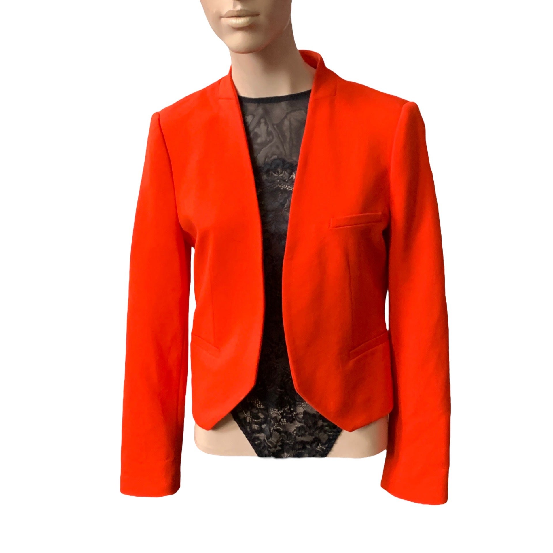 Orange Cropped Blazer