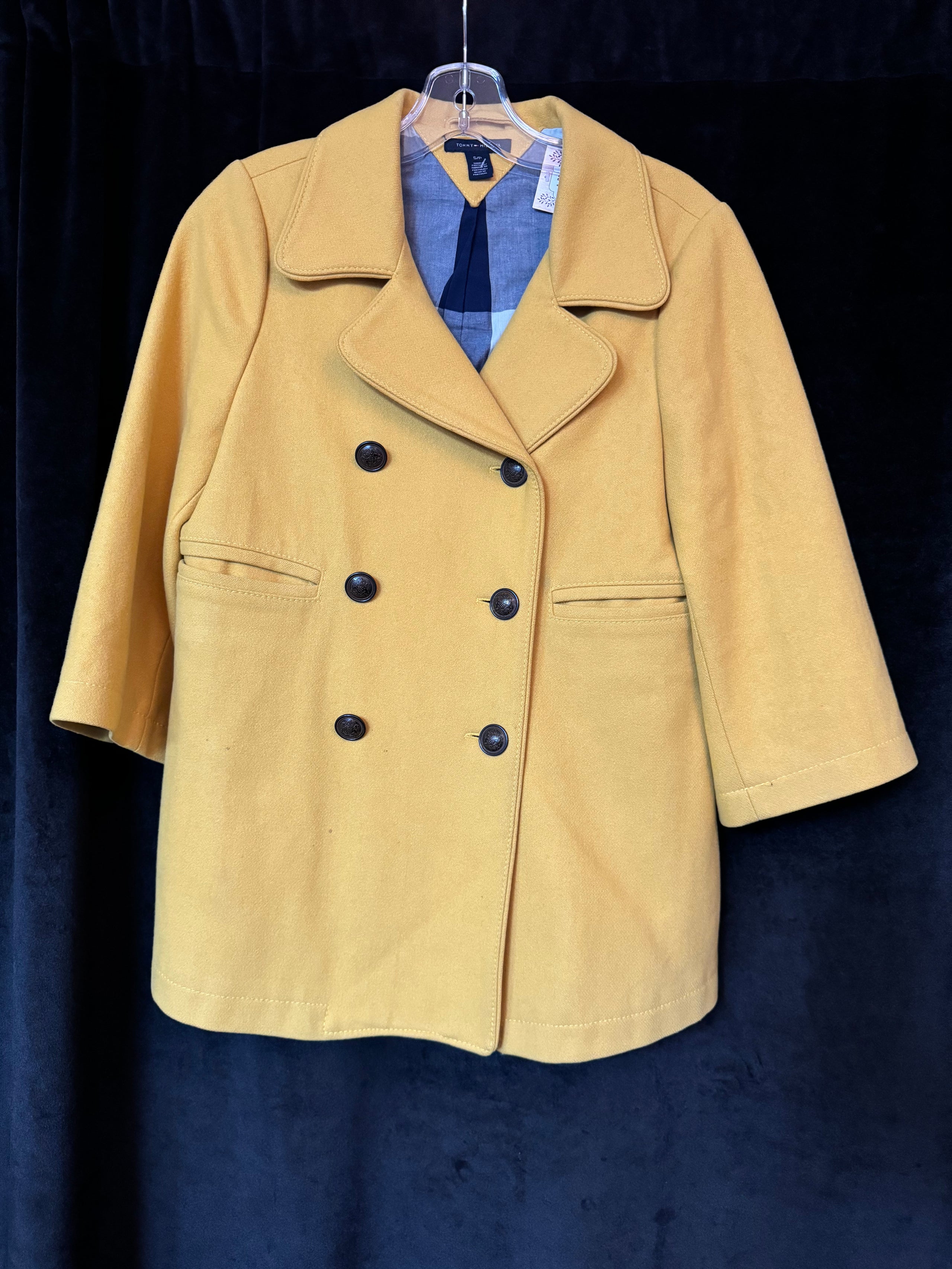 Mustard peacoat hot sale